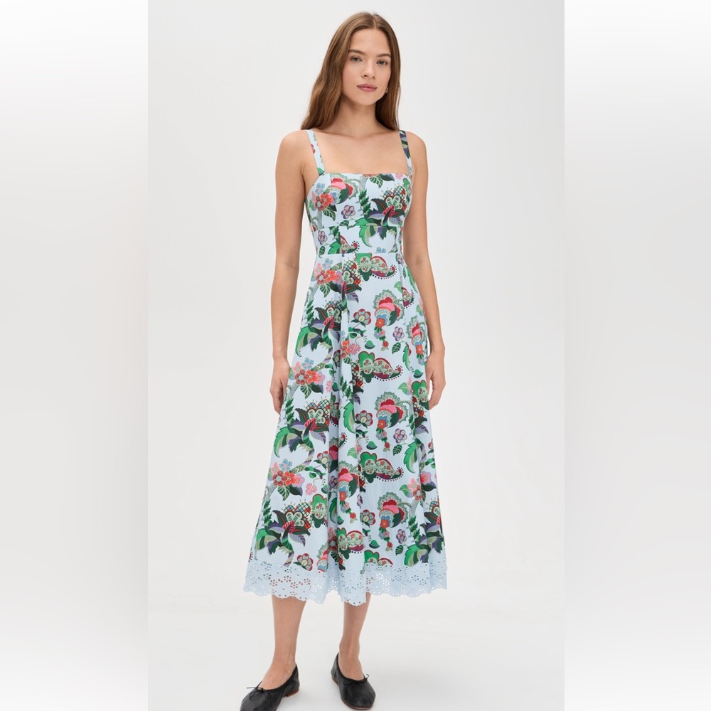 NWT Hill House Margot Dress light blue jungle floral size small